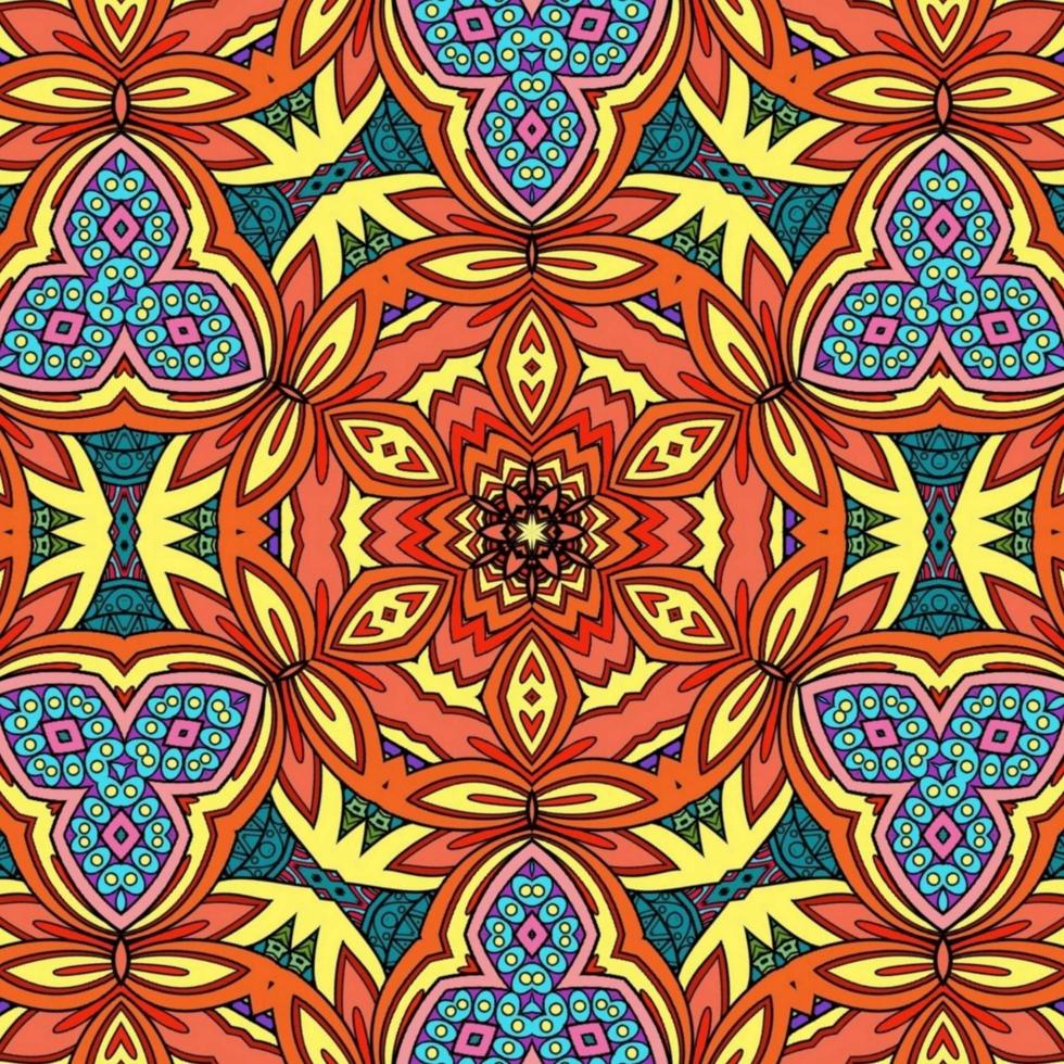 Colorful Mandala Flowers Pattern Boho Symmetrical 743 photo