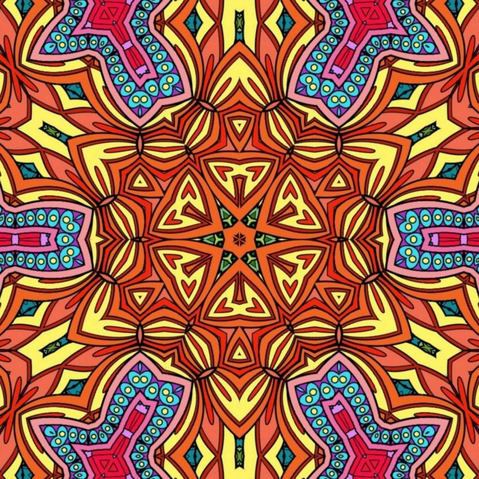 Colorful Mandala Flowers Pattern Boho Symmetrical 814 photo