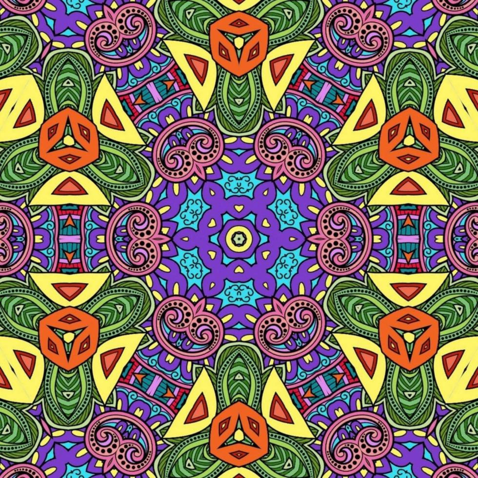 Colorful Mandala Flowers Pattern Boho Symmetrical 723 photo