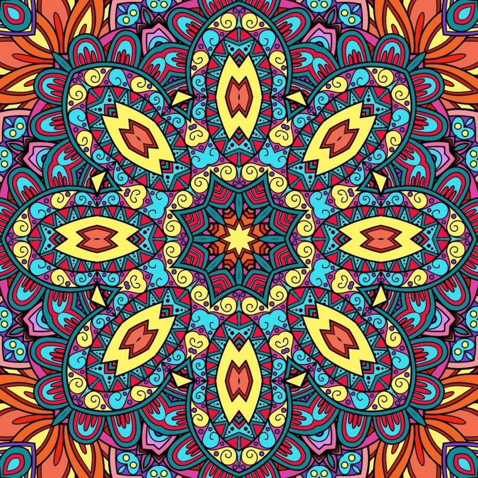 colorido mandala flores patrón boho simétrico 292 foto