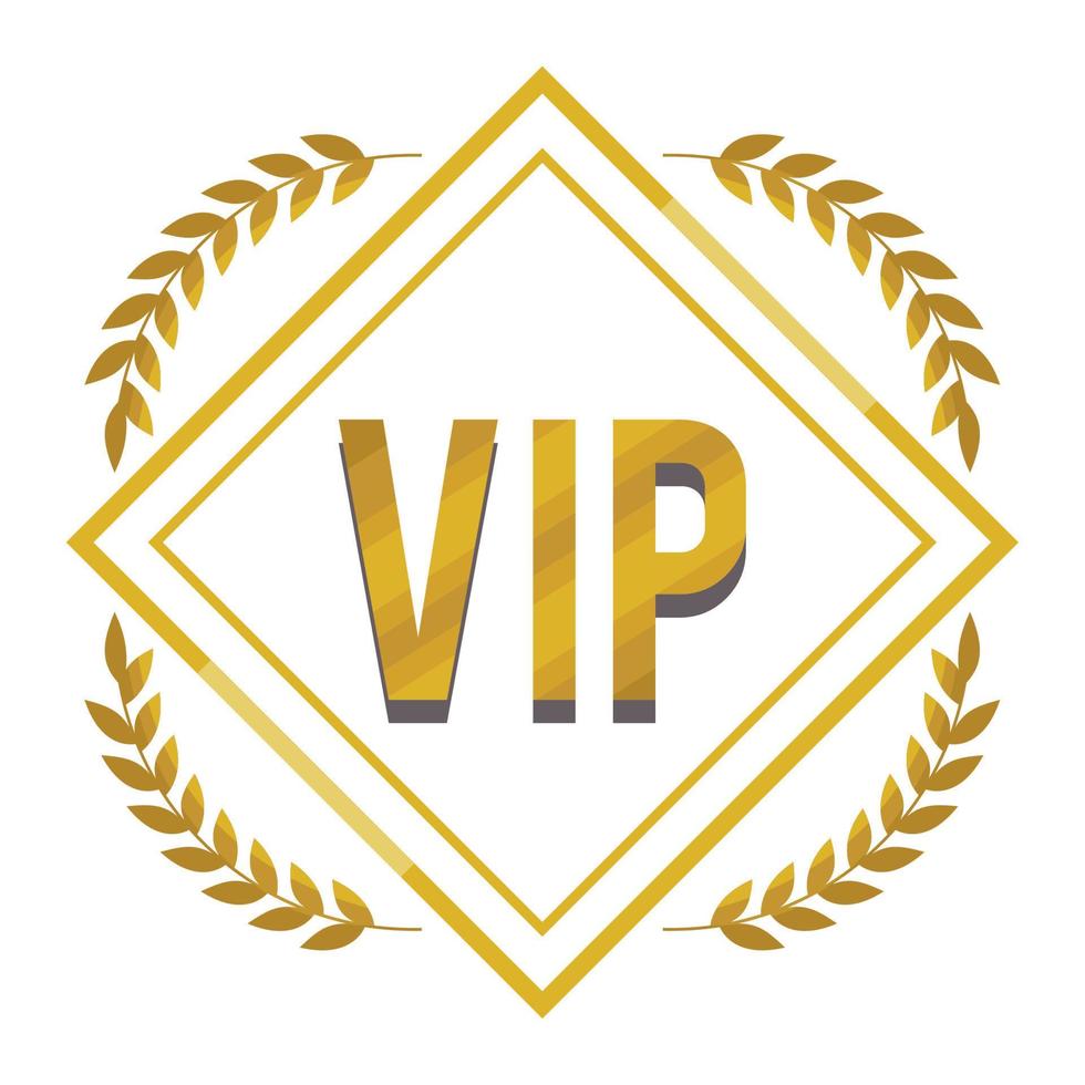 vip frame golden wreath vector