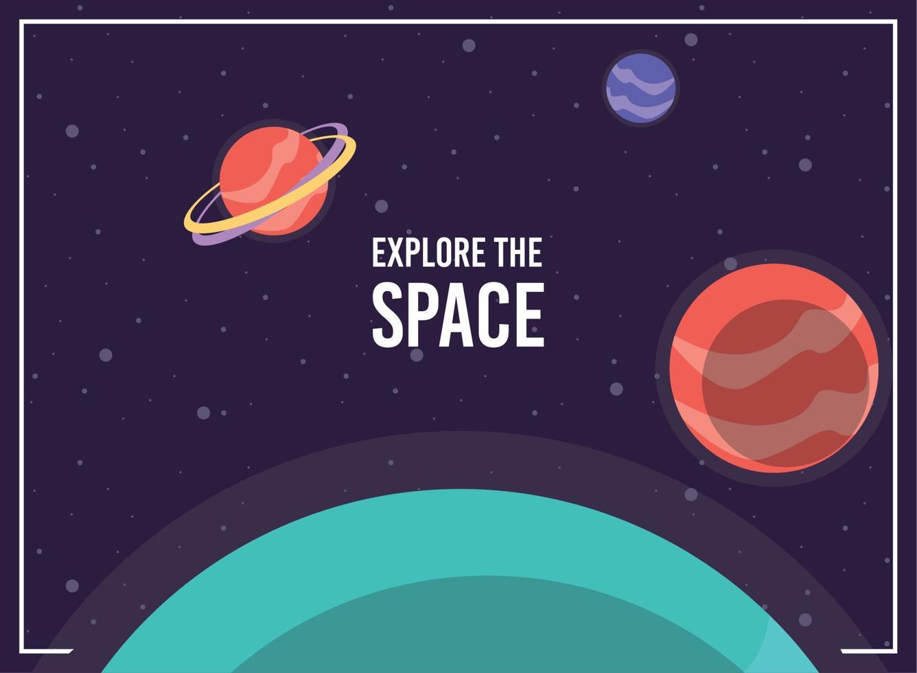 explore the space lettering vector