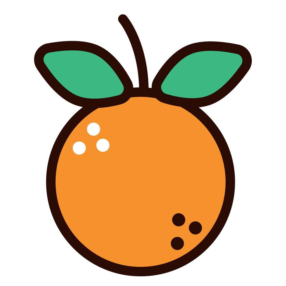 icono de garabato de fruta naranja vector