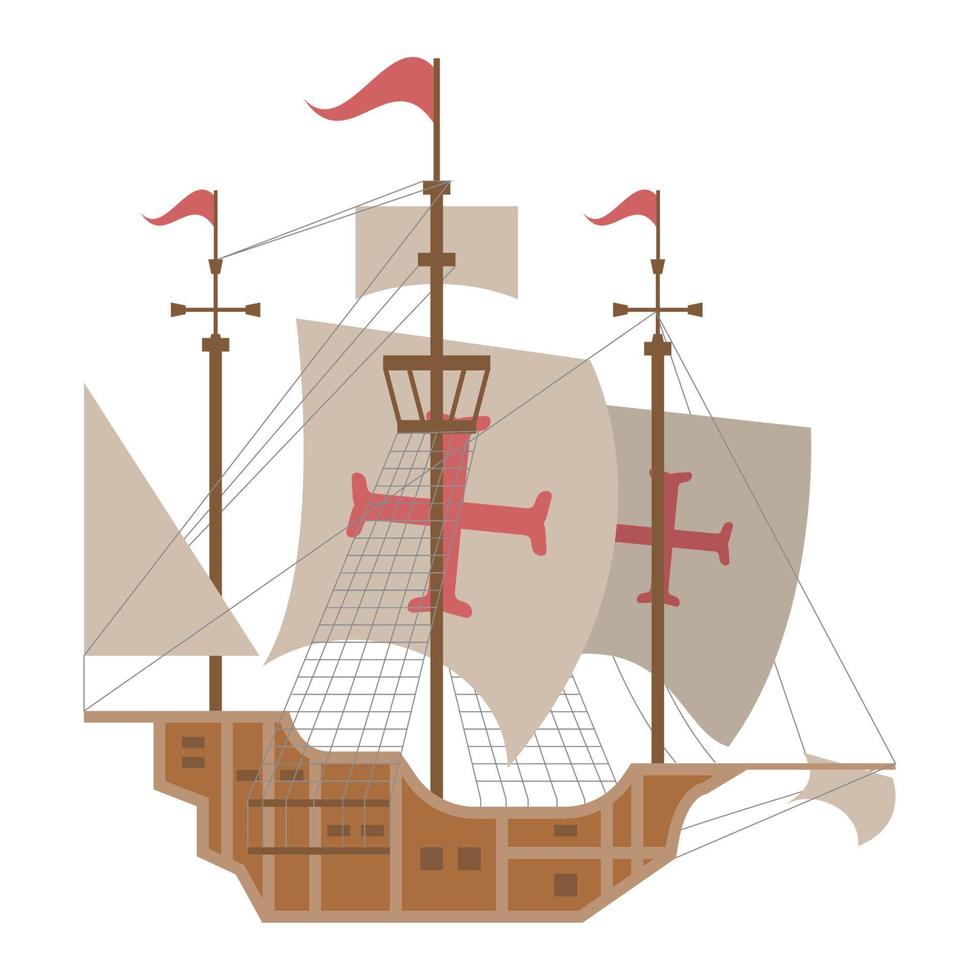 columbus caravel ship vector