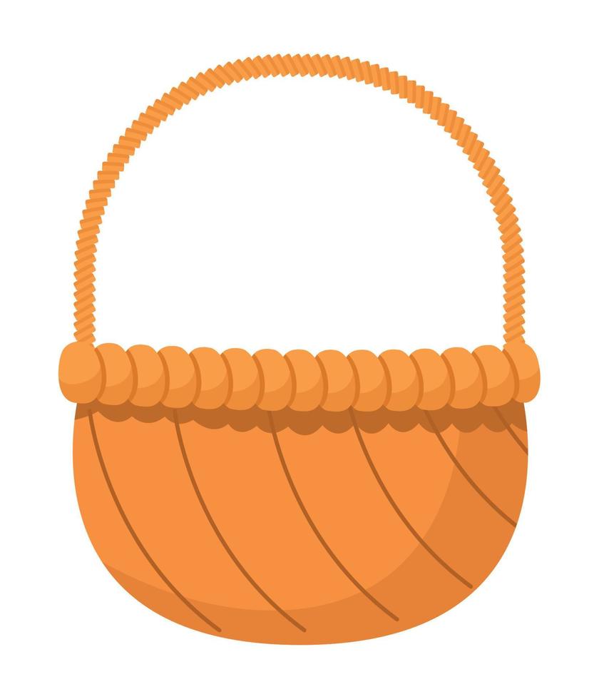 beautiful basket straw vector