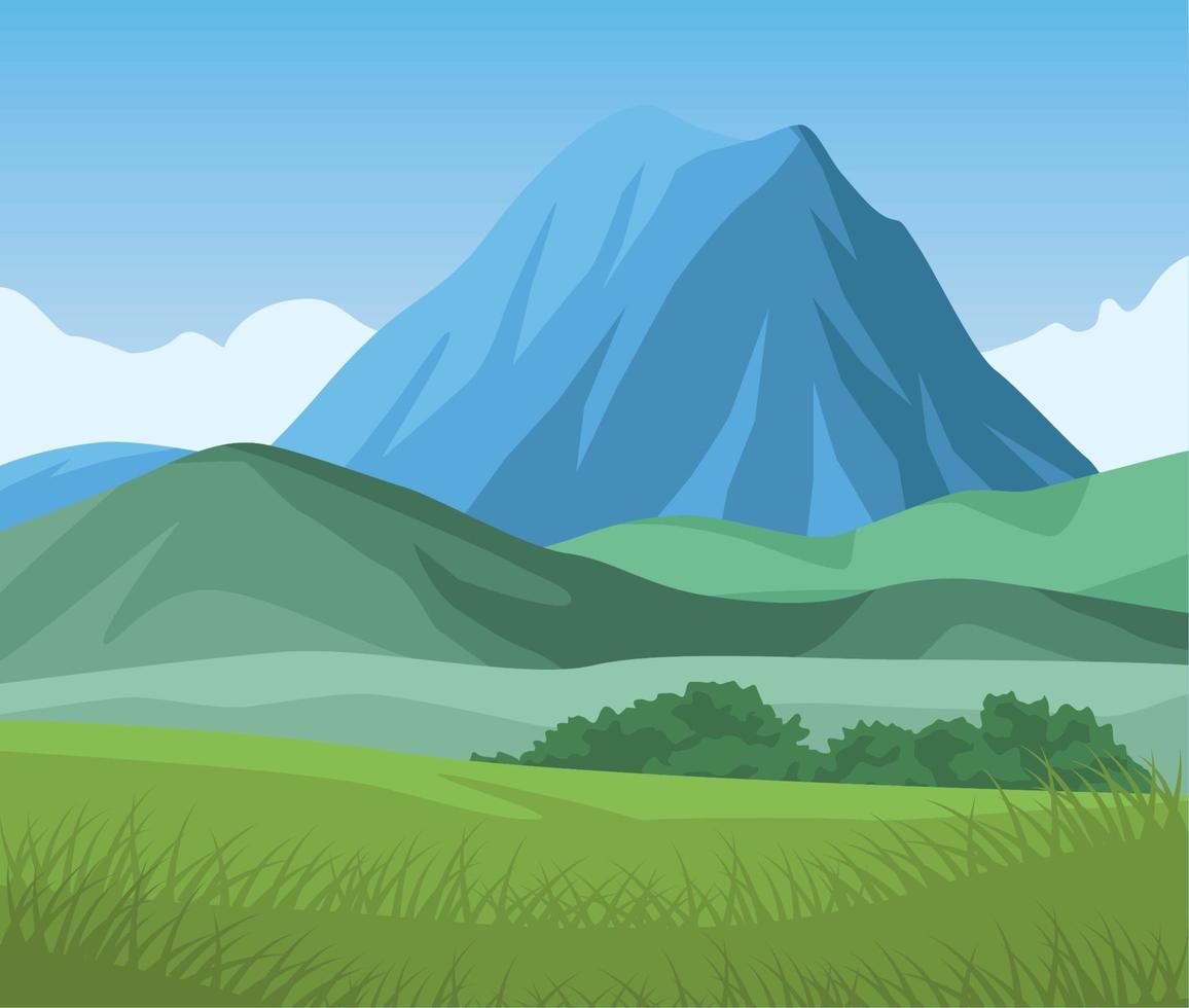 peak in beautiful landscape vector