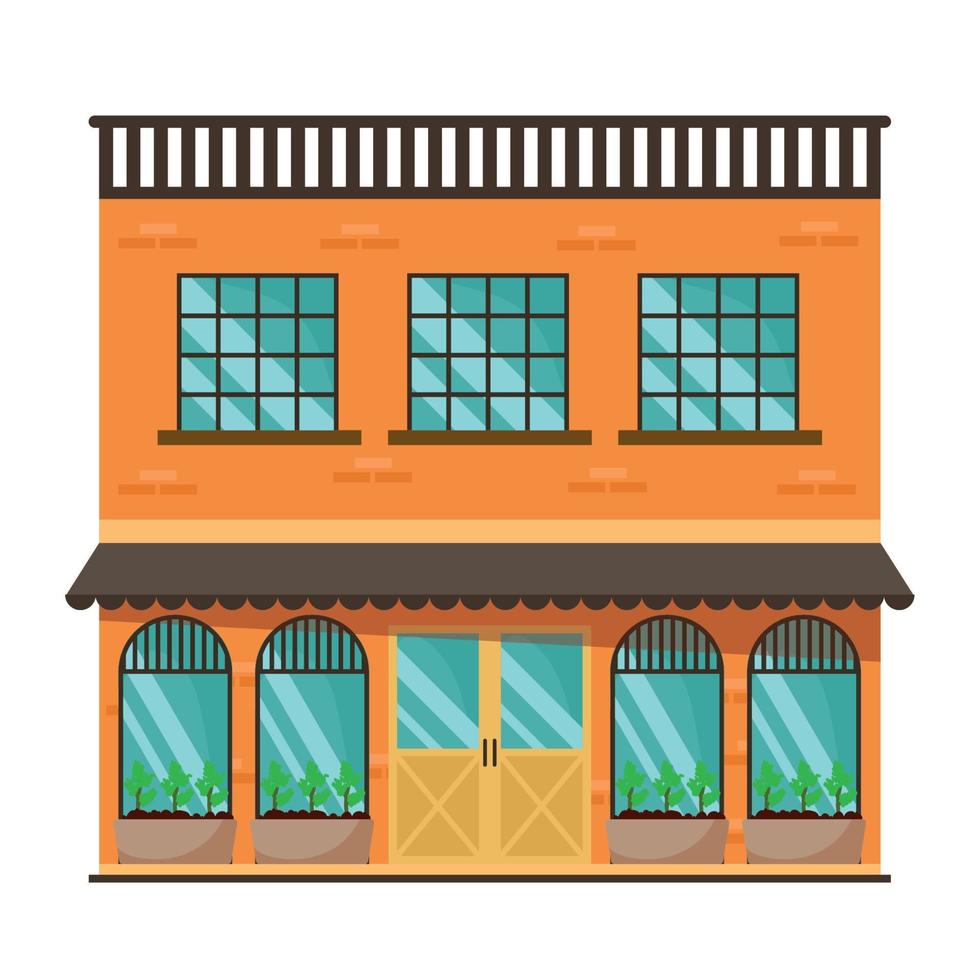 restaurant building facade vector
