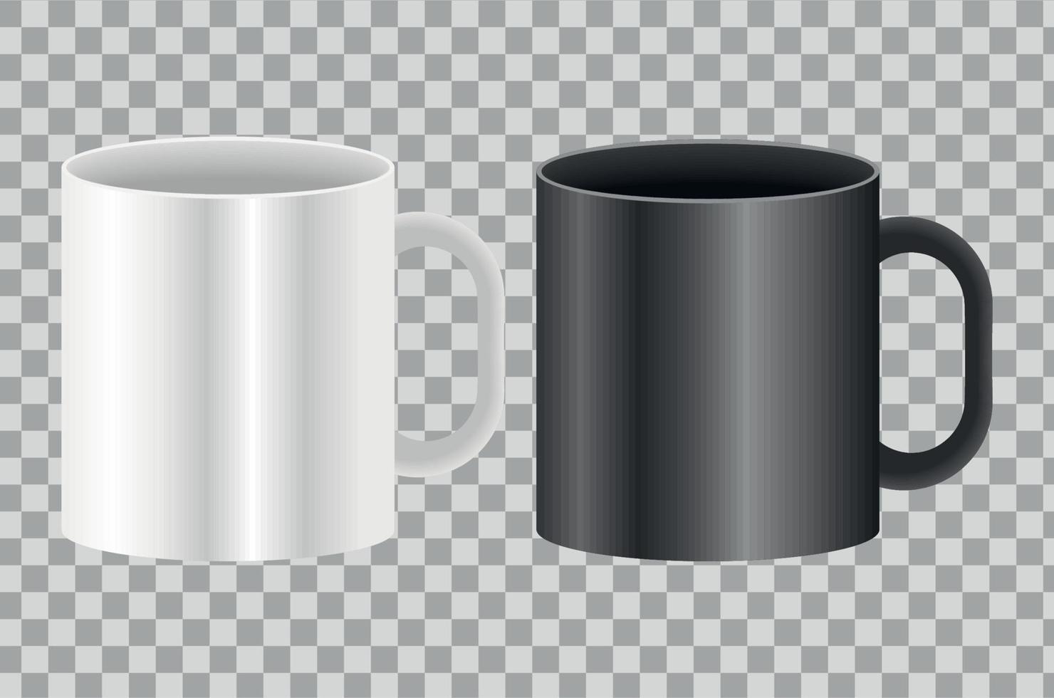 mockup brand monochrome mugs vector