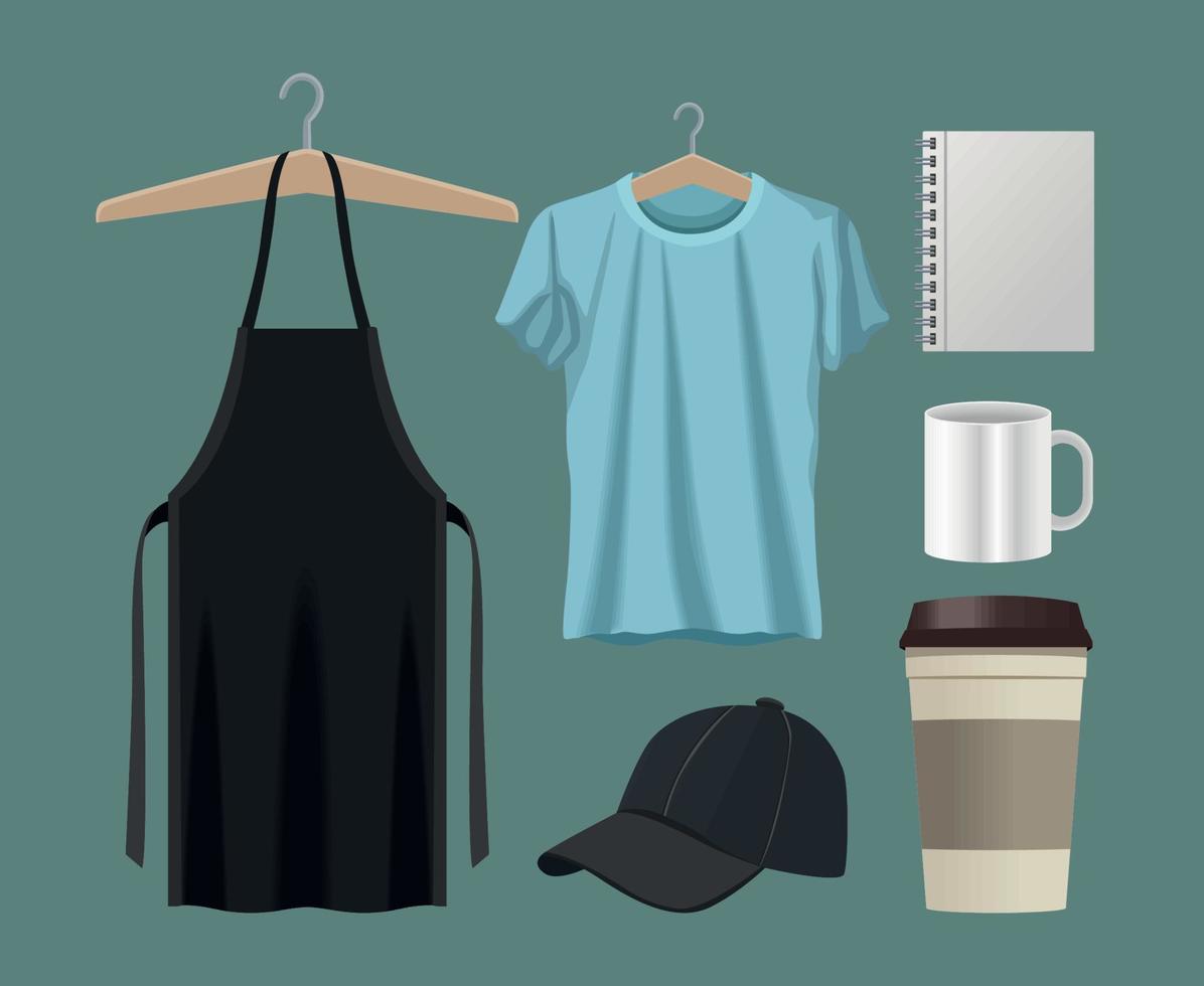 six mockup brand icons vector