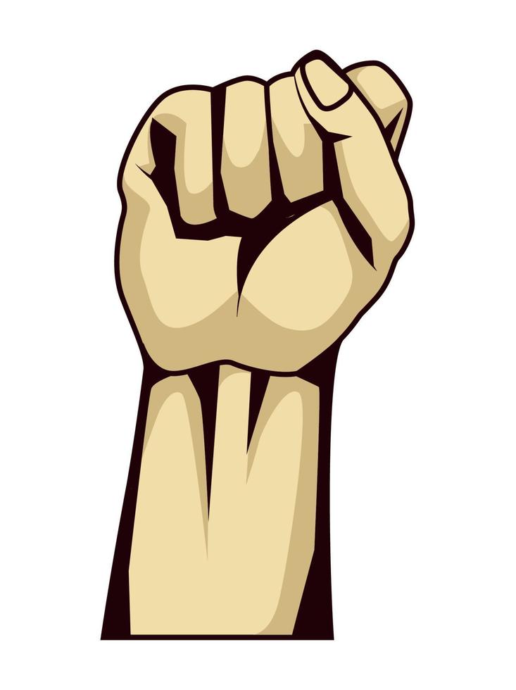 hand human fist up vector