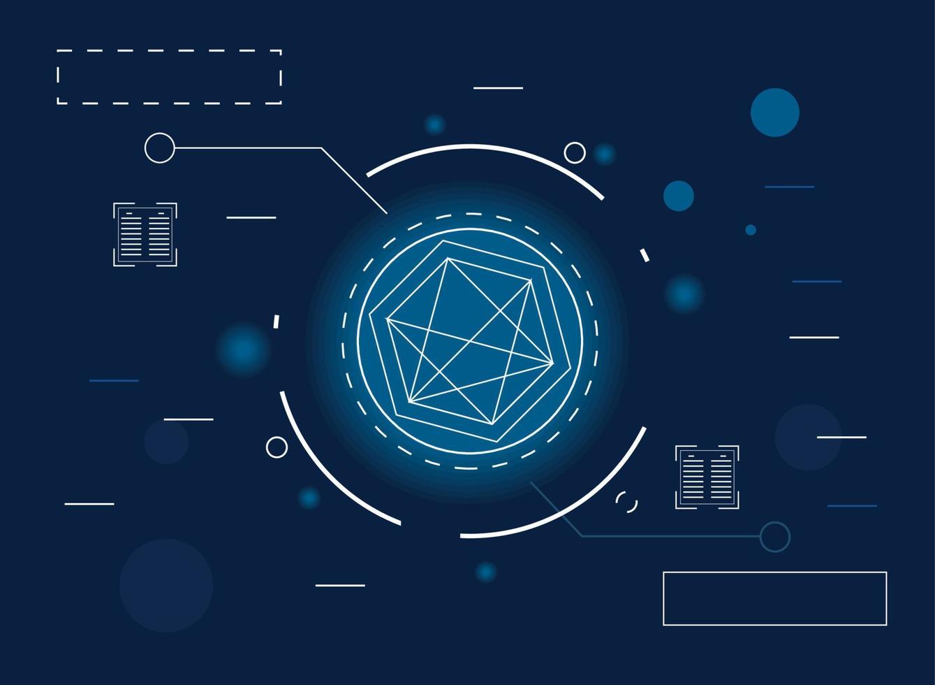 geometric tech blue background vector