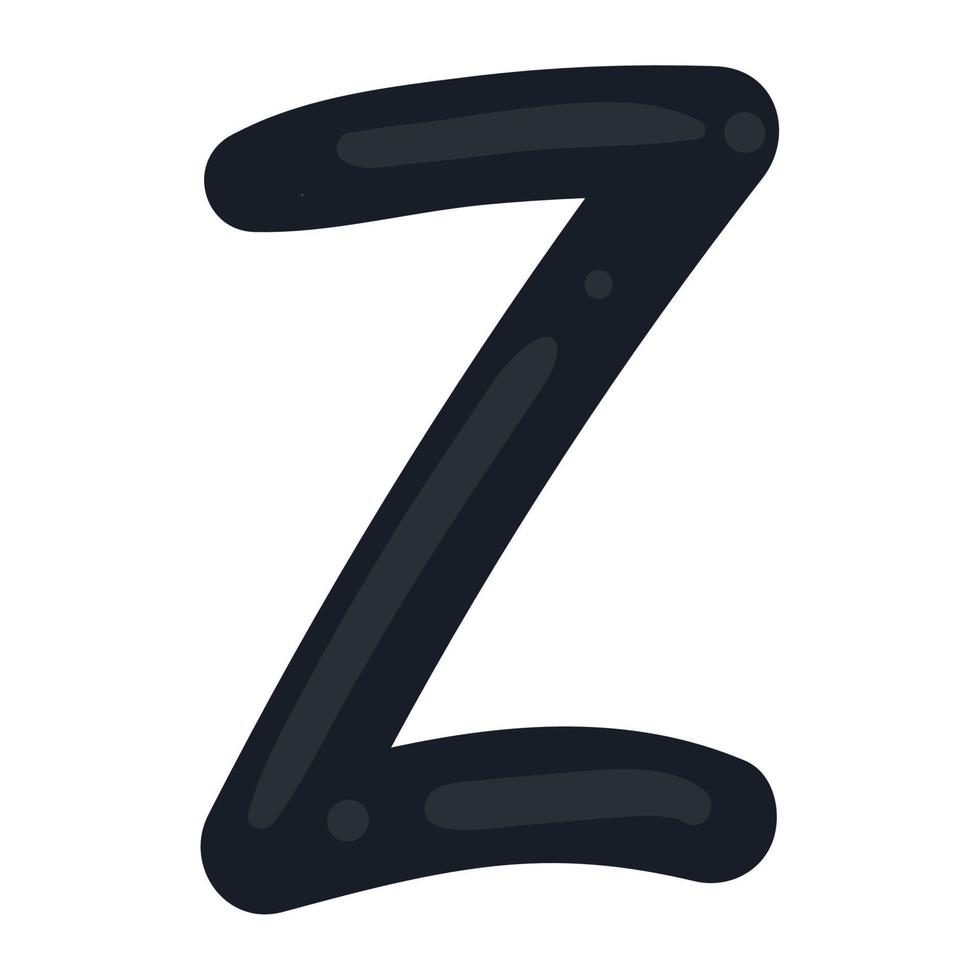 Z kid alphabet letter vector