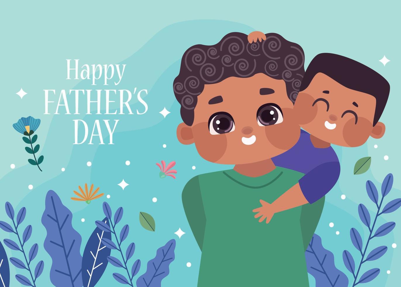 happy fathers day postcard vector