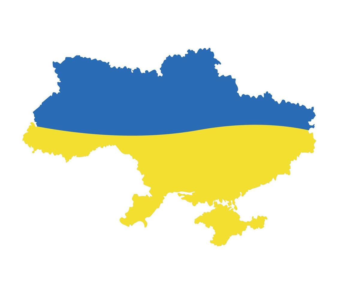 Ukraine map and flag vector