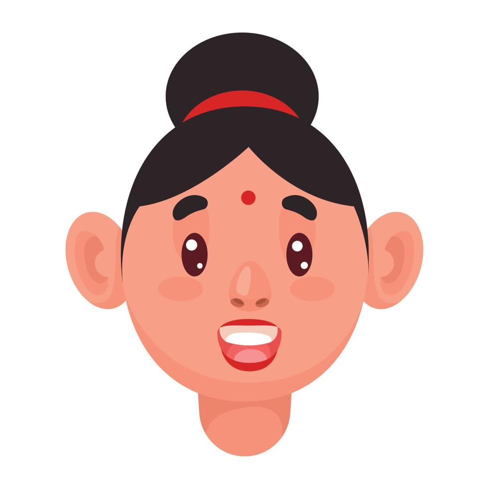 chinese woman head vector