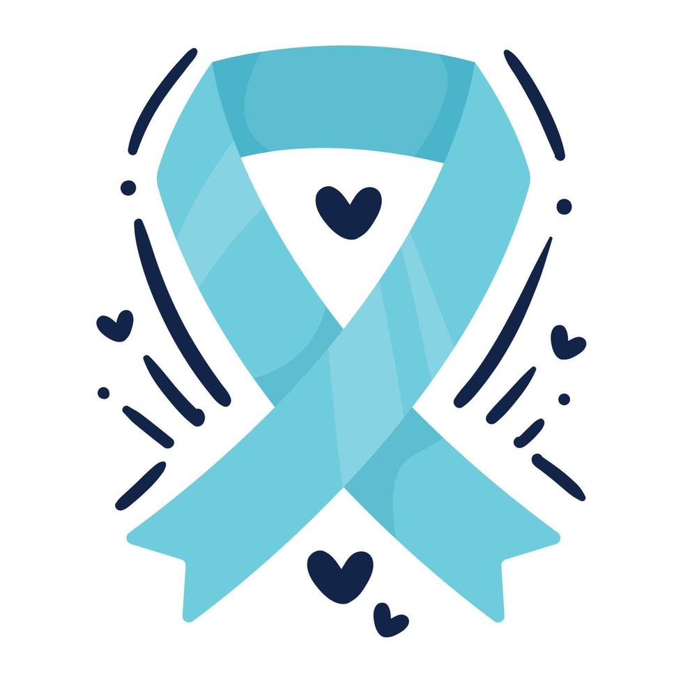 ribbon blue with hearts vector