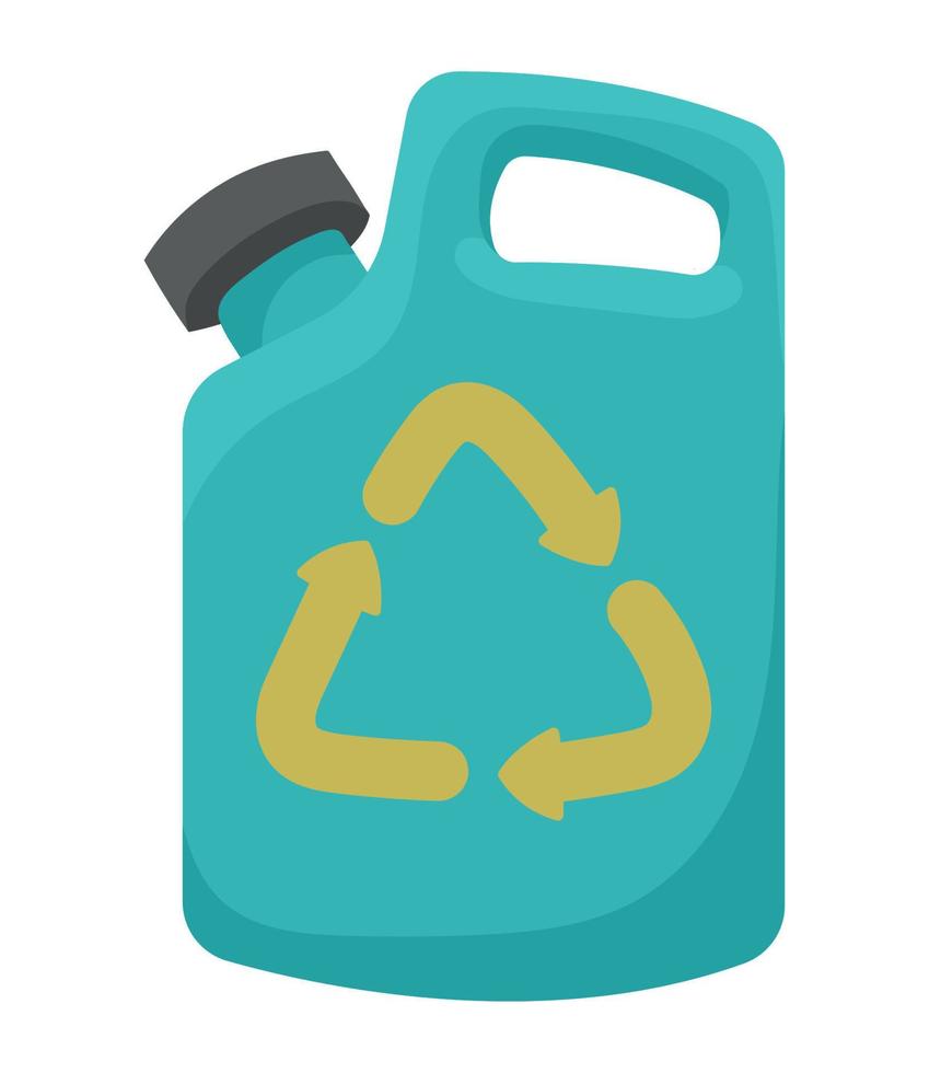 plastic pot with recycle vector