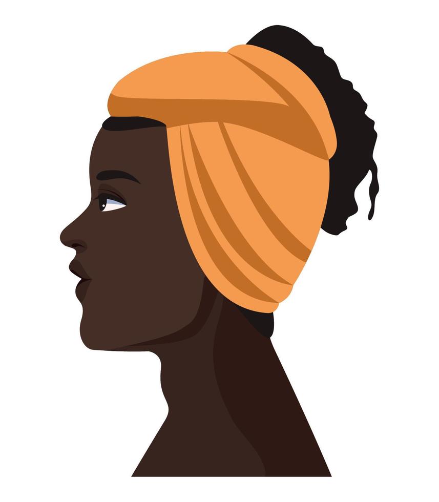 personaje de mujer joven afro vector