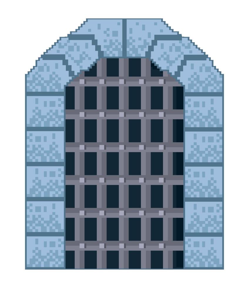 castle gate pixel art vector