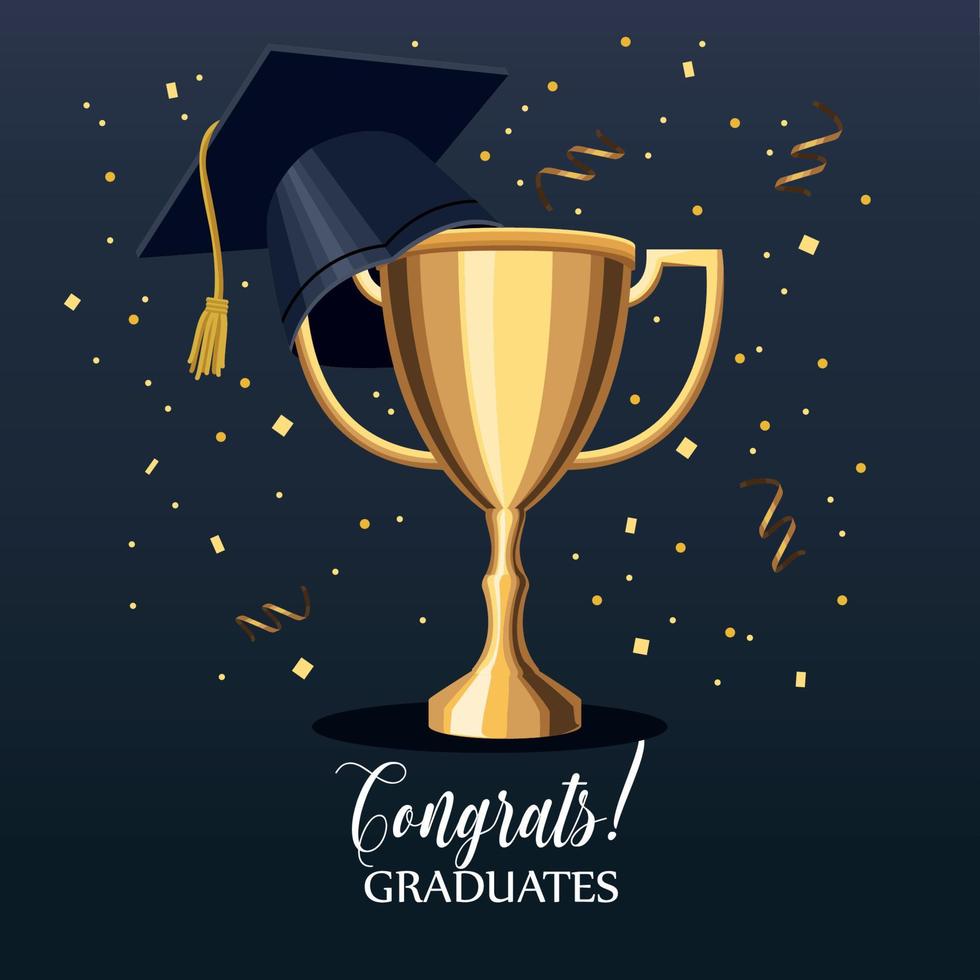 congrats graduates lettering vector