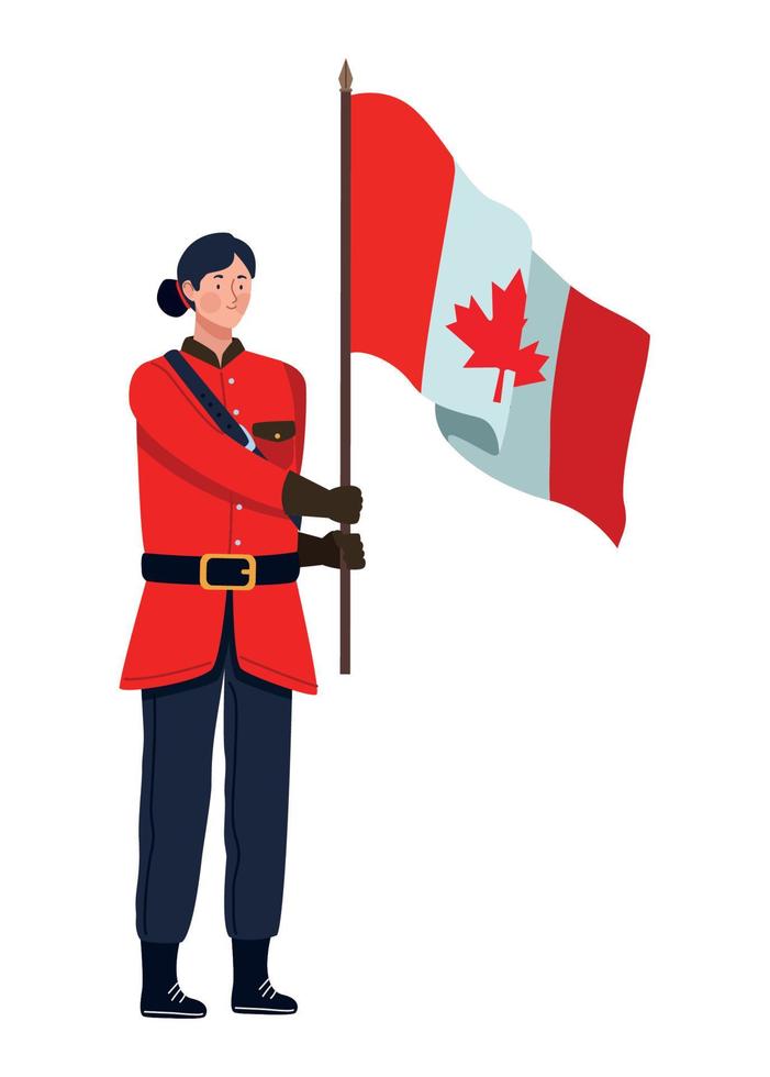 mujer soldado canadiense vector