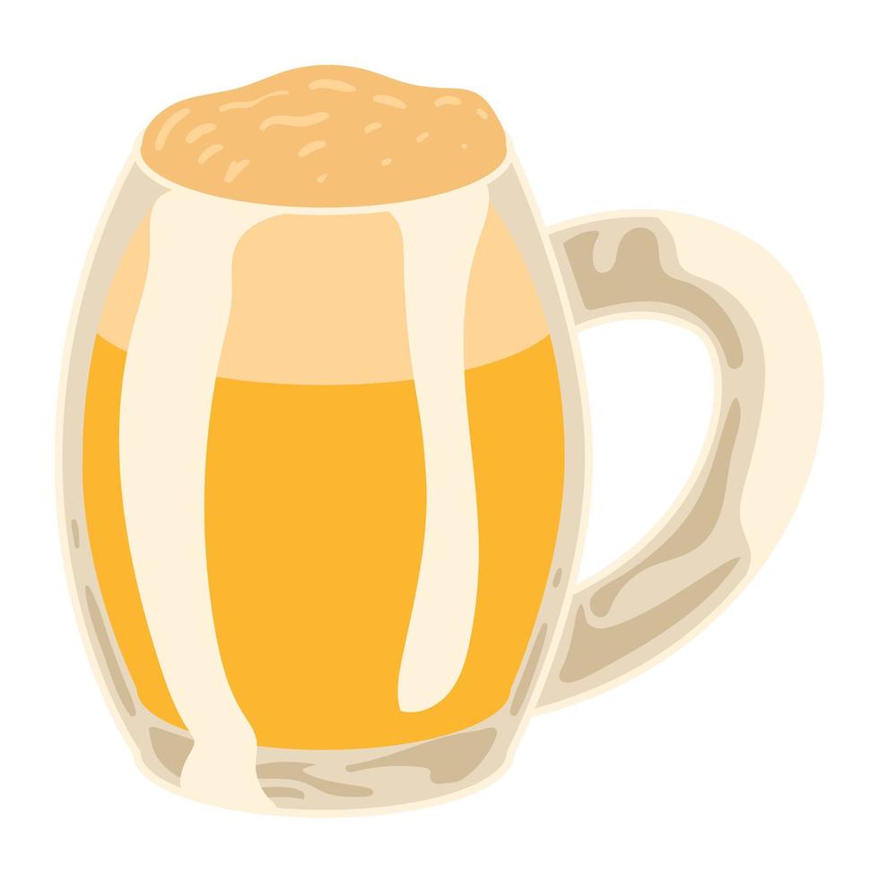 golden beer jar drink vector