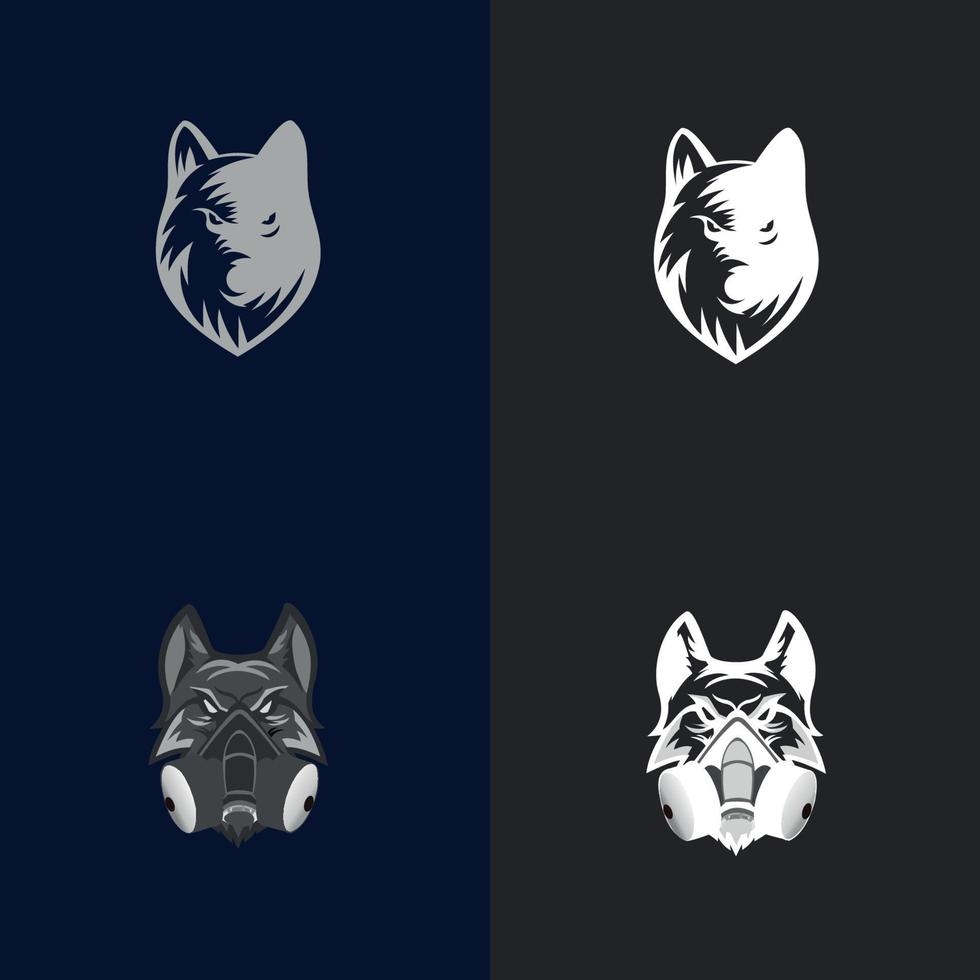 logotipo de cabeza de lobo. adecuado para el logotipo de la empresa, impresión, digital, icono, aplicaciones y otros fines de material de marketing. vector