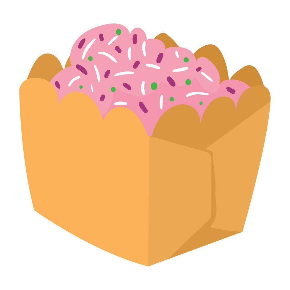 sweet pink meringue sugar vector