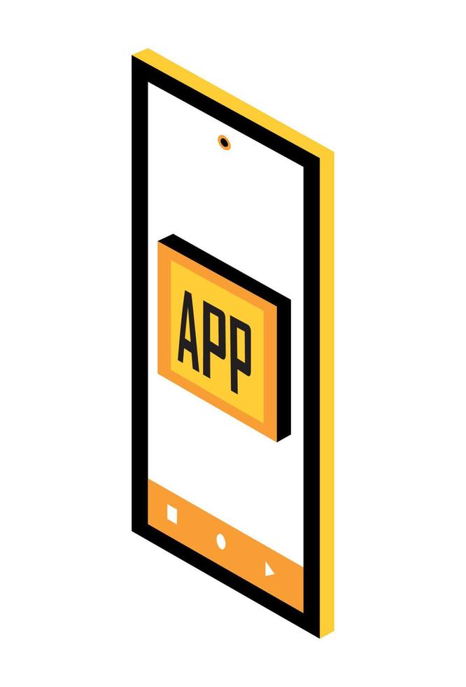 smartphone with app button vector