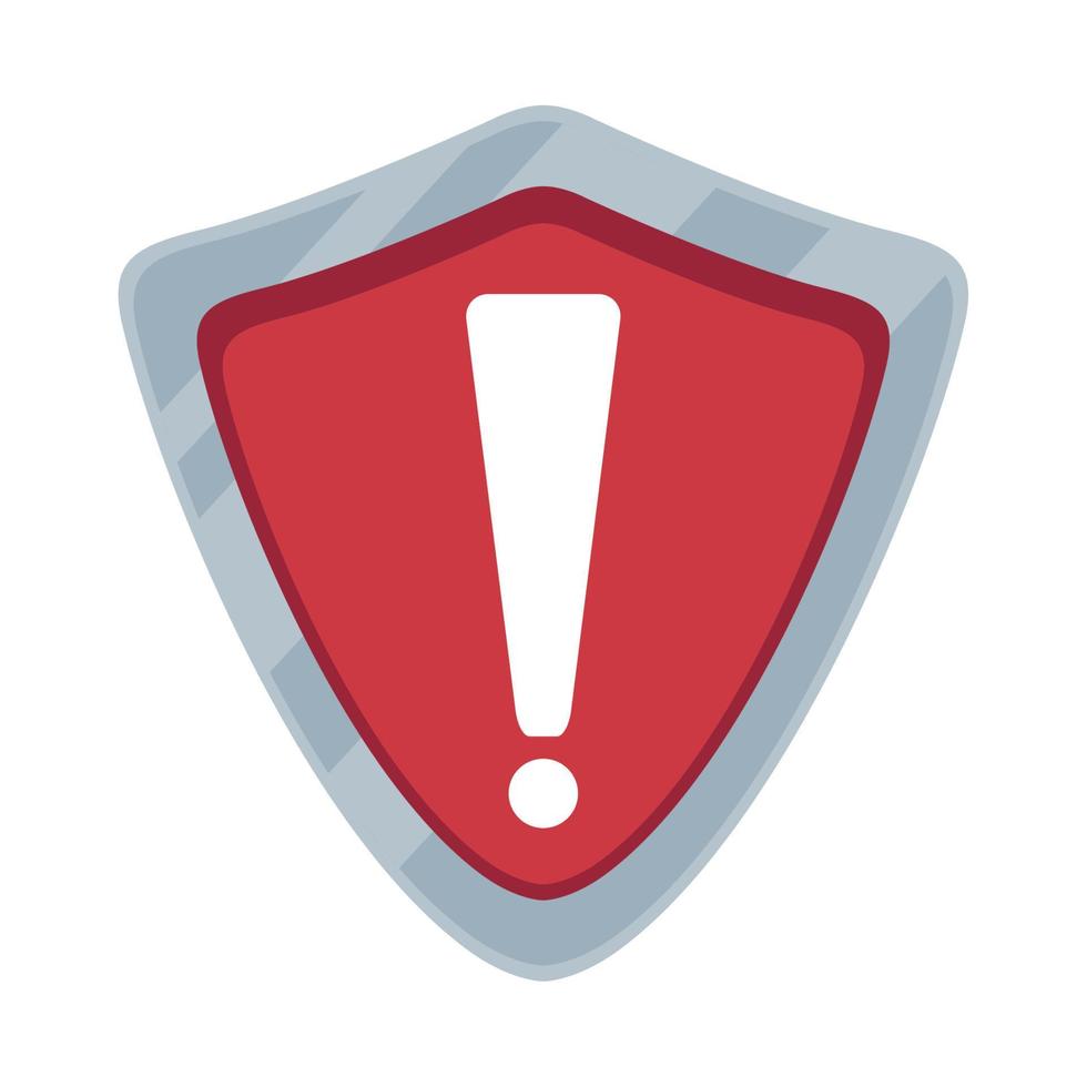 shield with alert symbol vector