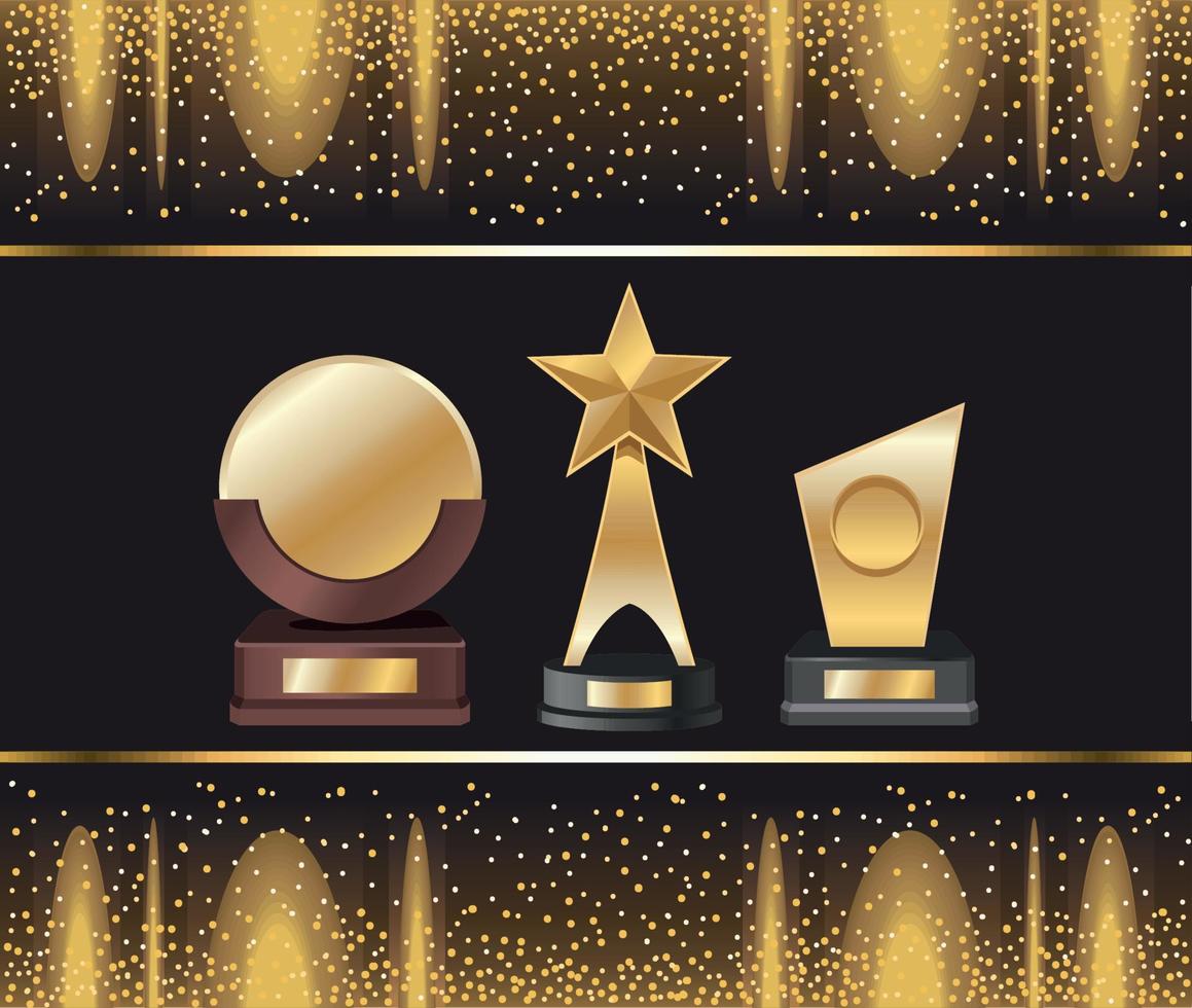 golden awards in poster vector
