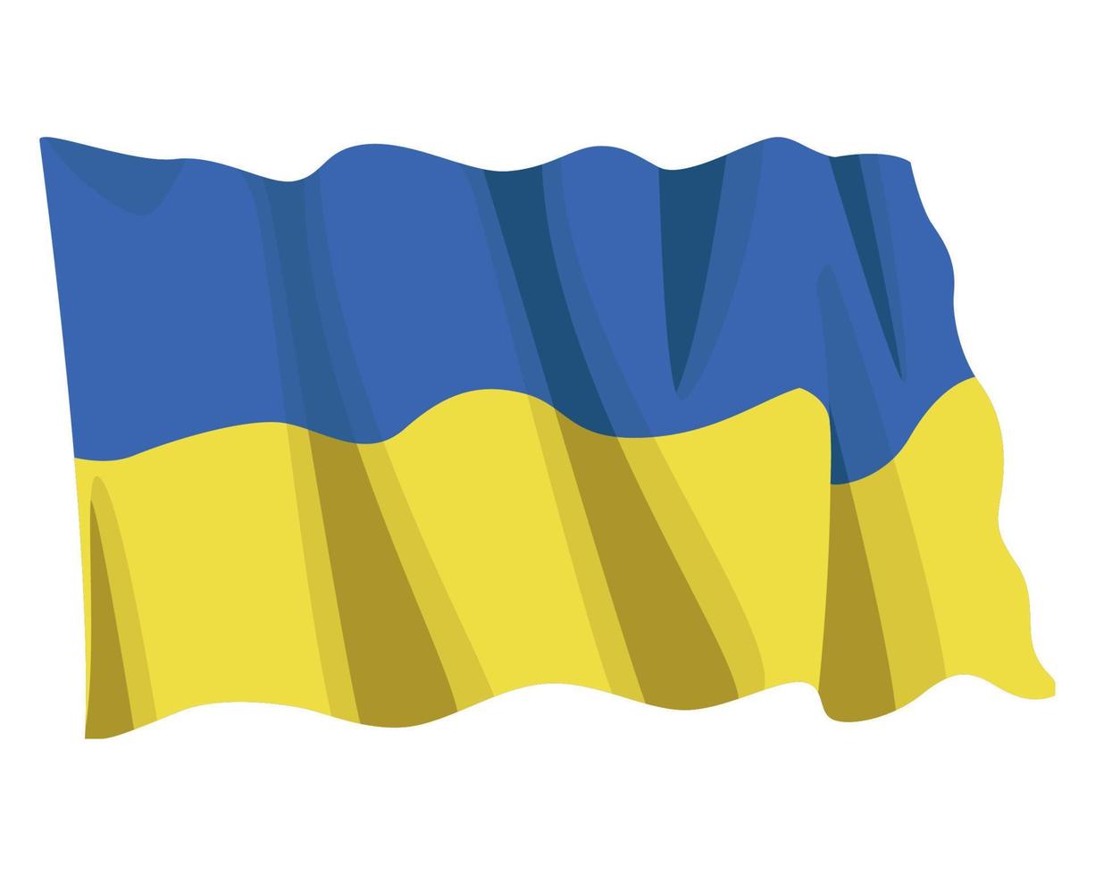 ukraine flag waving vector