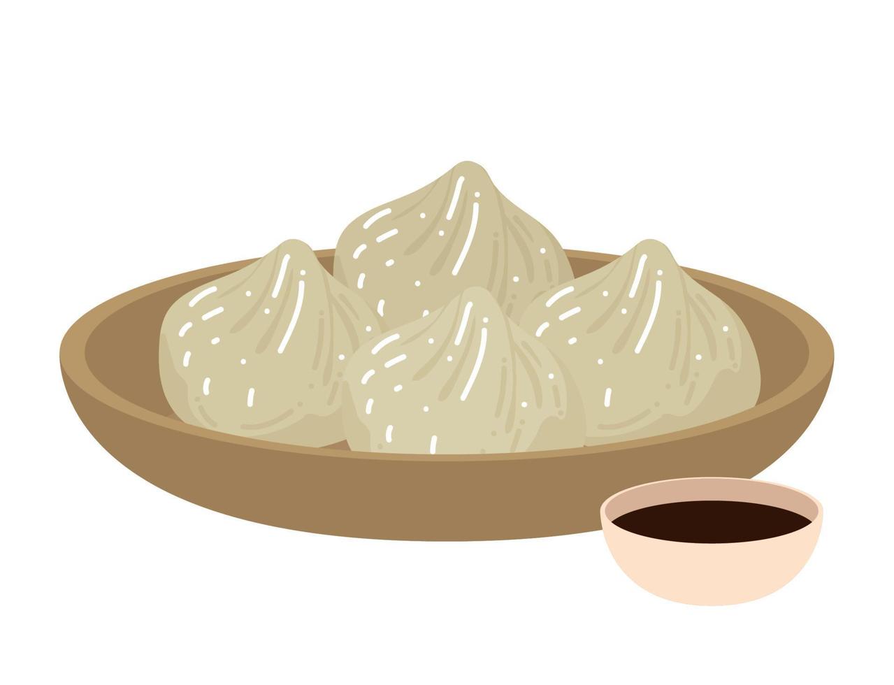 dumplings chinese food vector