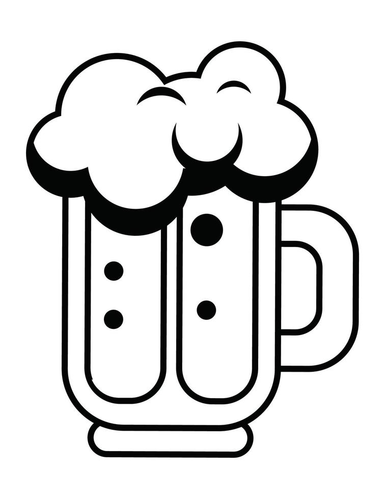monochrome beer jar drink vector