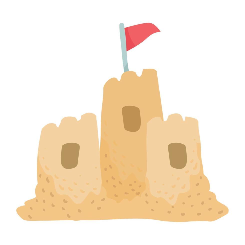 castle sand with flag vector