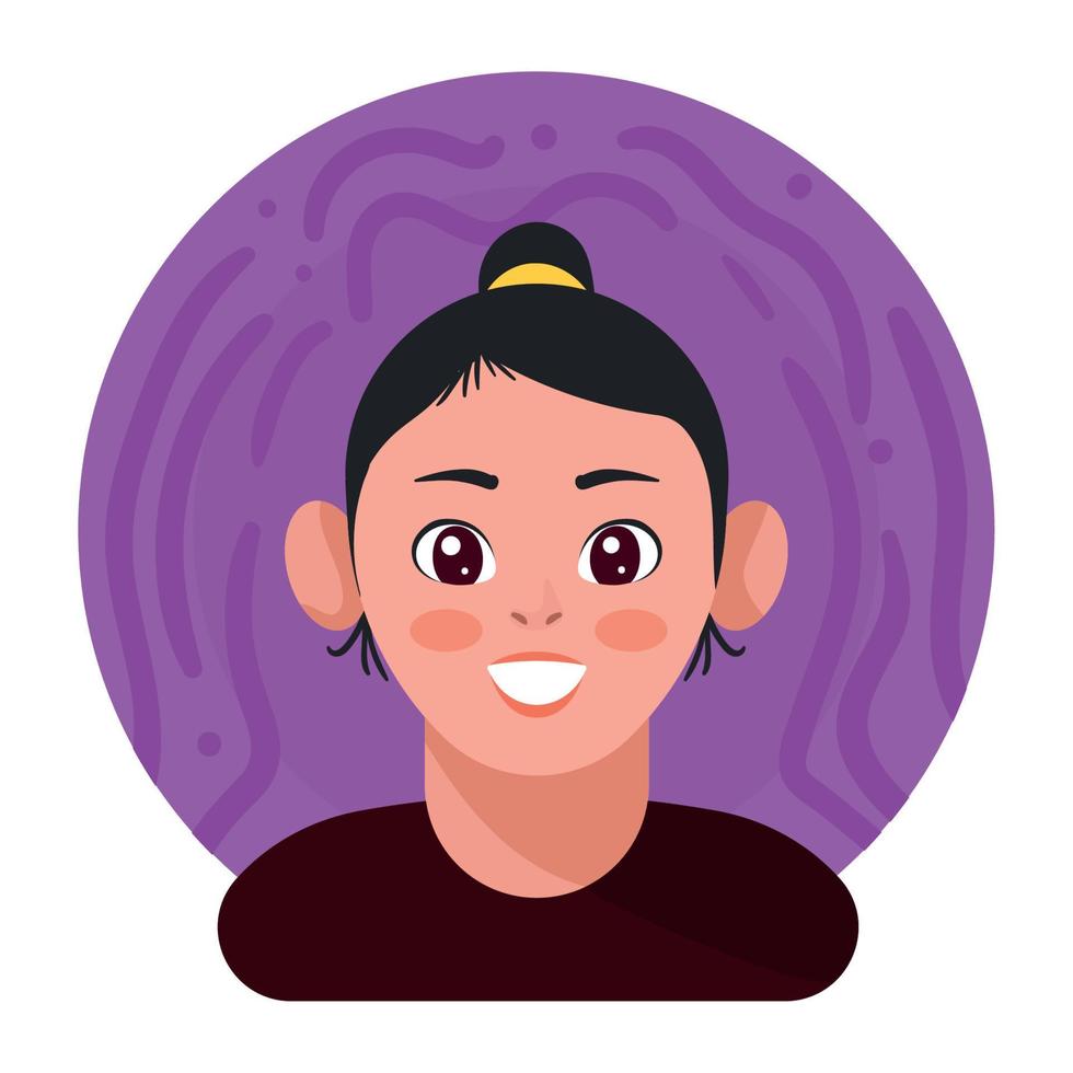 foto de perfil de niña sonriente vector