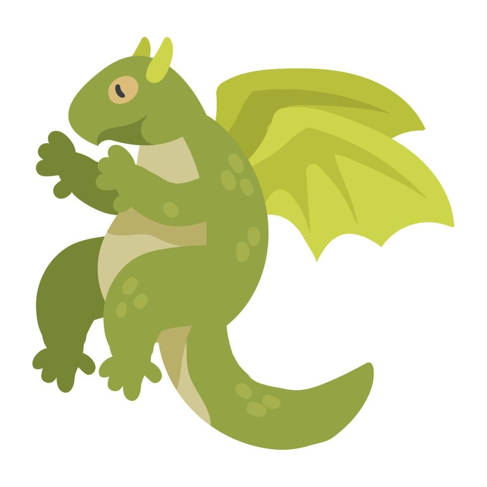little dragon with wings vector