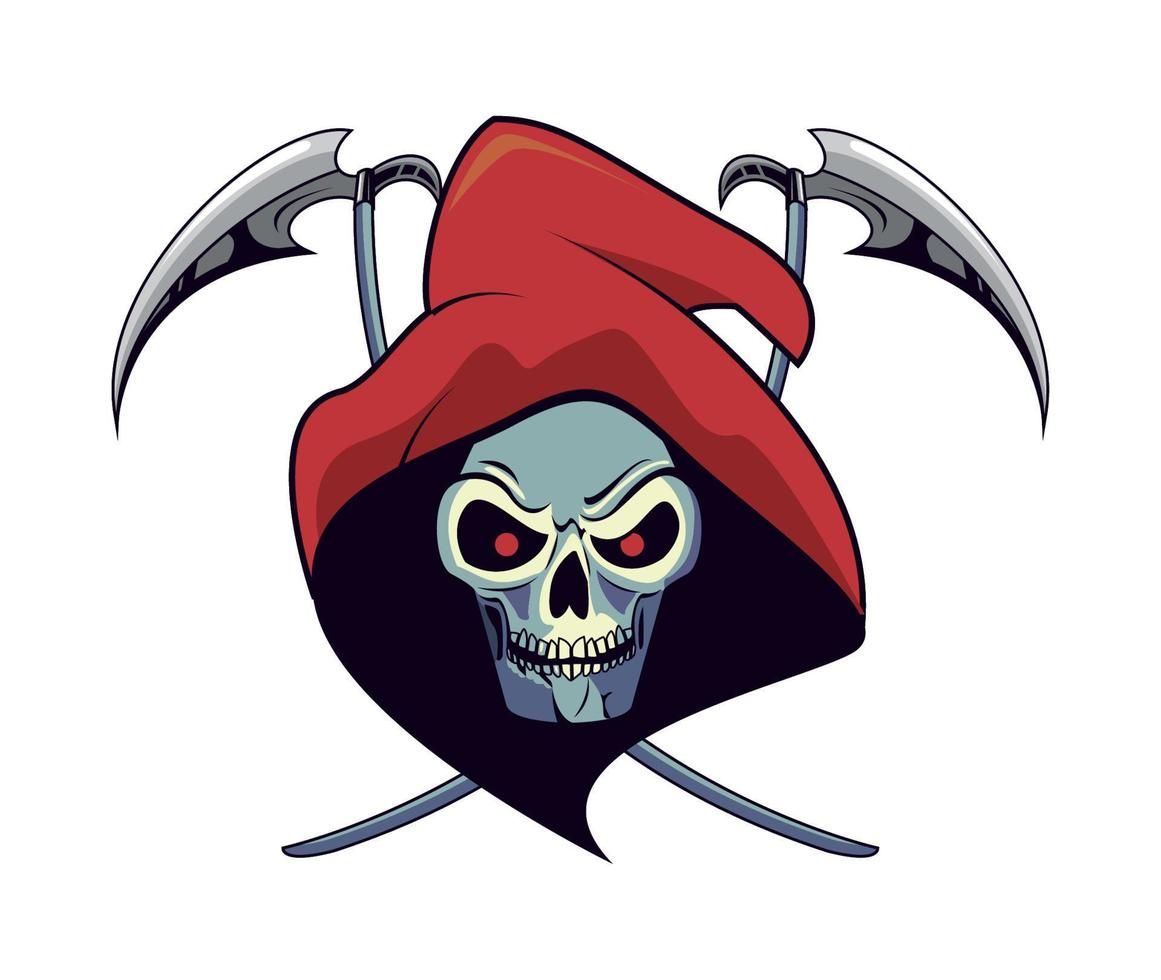 red grim reaper head vector