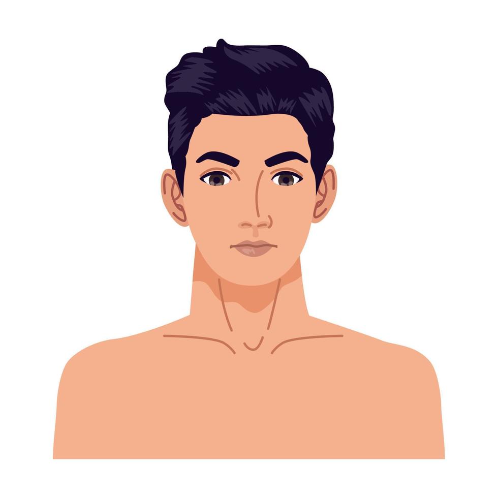 young naked man front vector