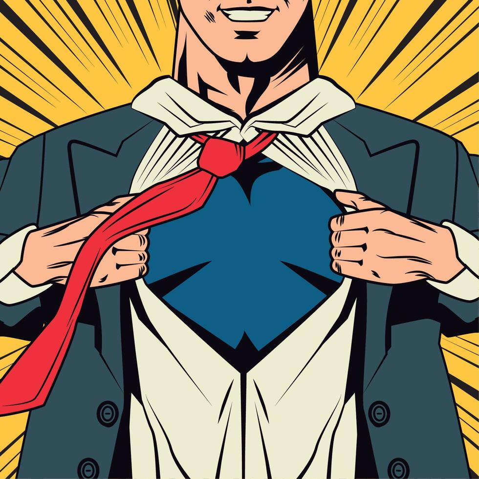 superhero opening shirt pop art vector
