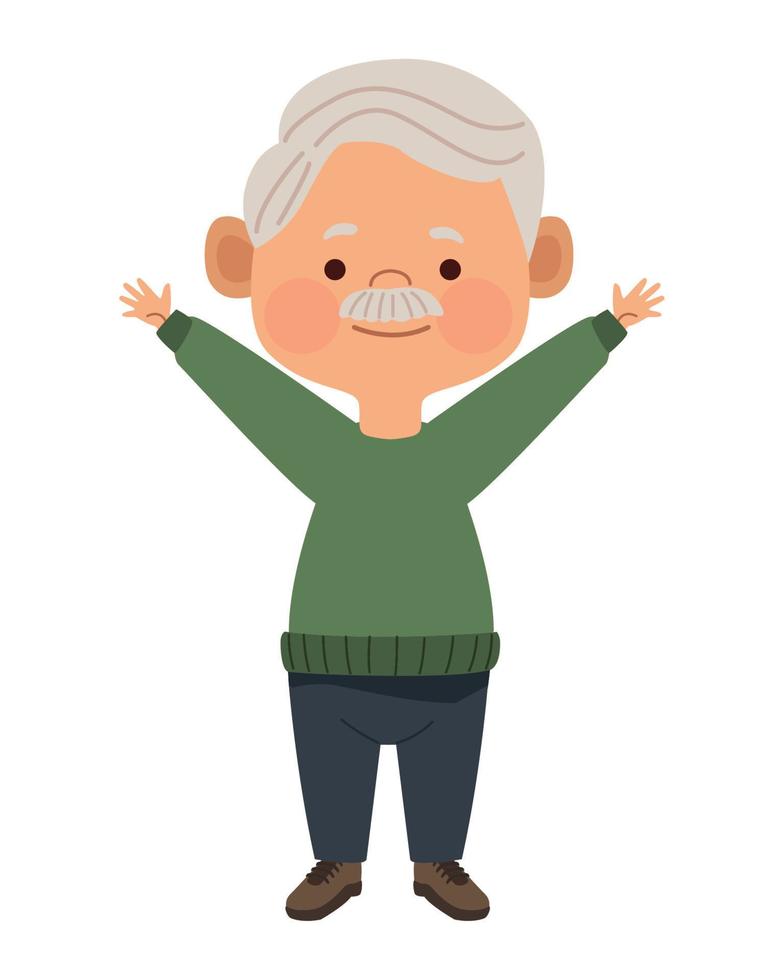 old man with mustache vector