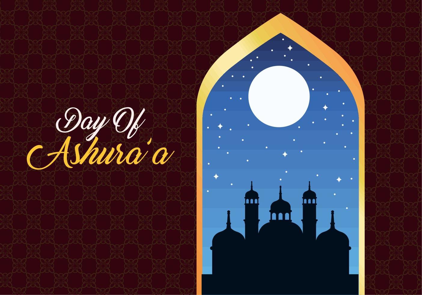 ashura day lettering window vector