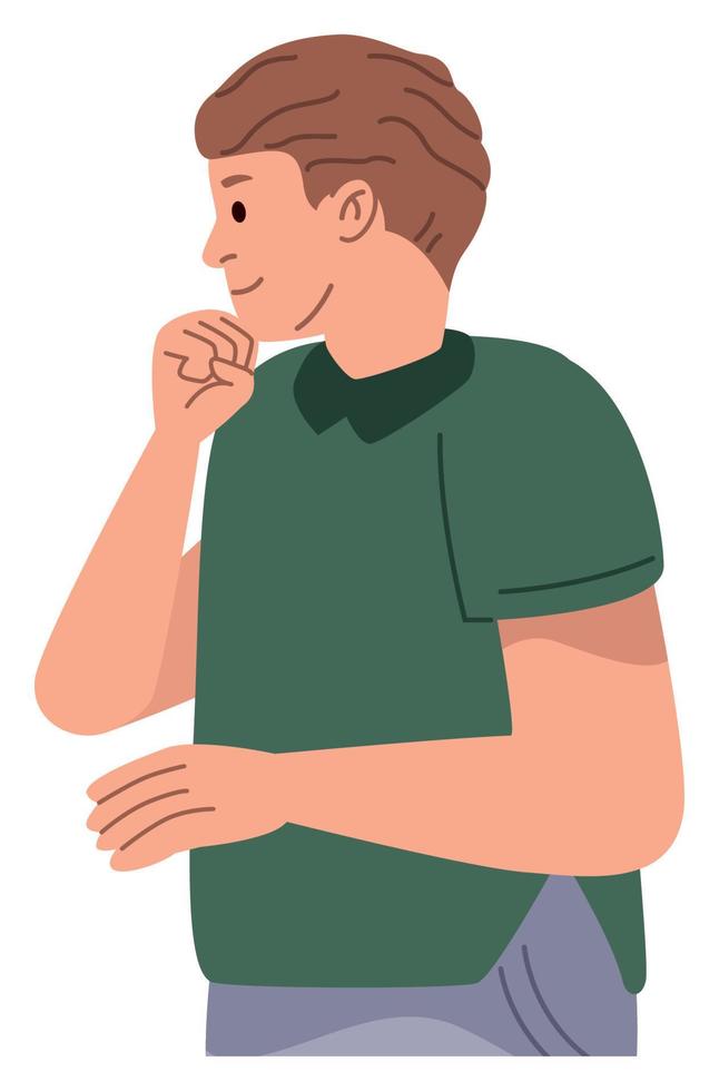 young man thinking character vector