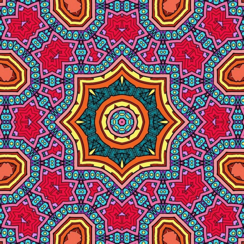 Colorful Mandala Flowers Pattern Boho Symmetrical 1110 photo