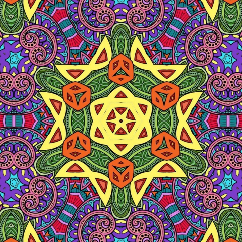 colorido mandala flores patrón boho simétrico 648 foto