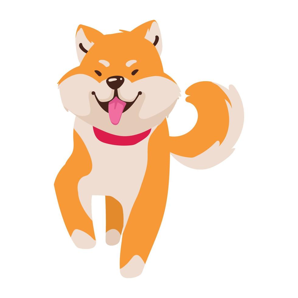 shiba inu walking character vector