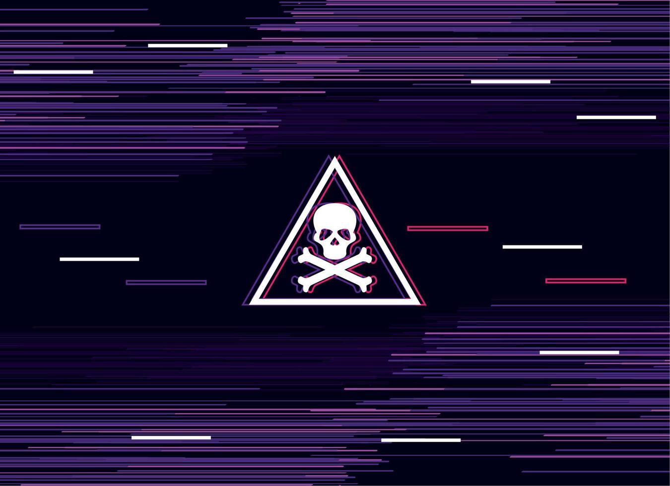 skull triangle signal poster vector