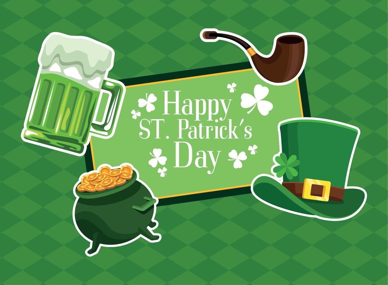 saint patricks lettering in chalkboard vector