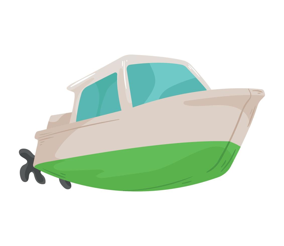 green yatch vehicle vector