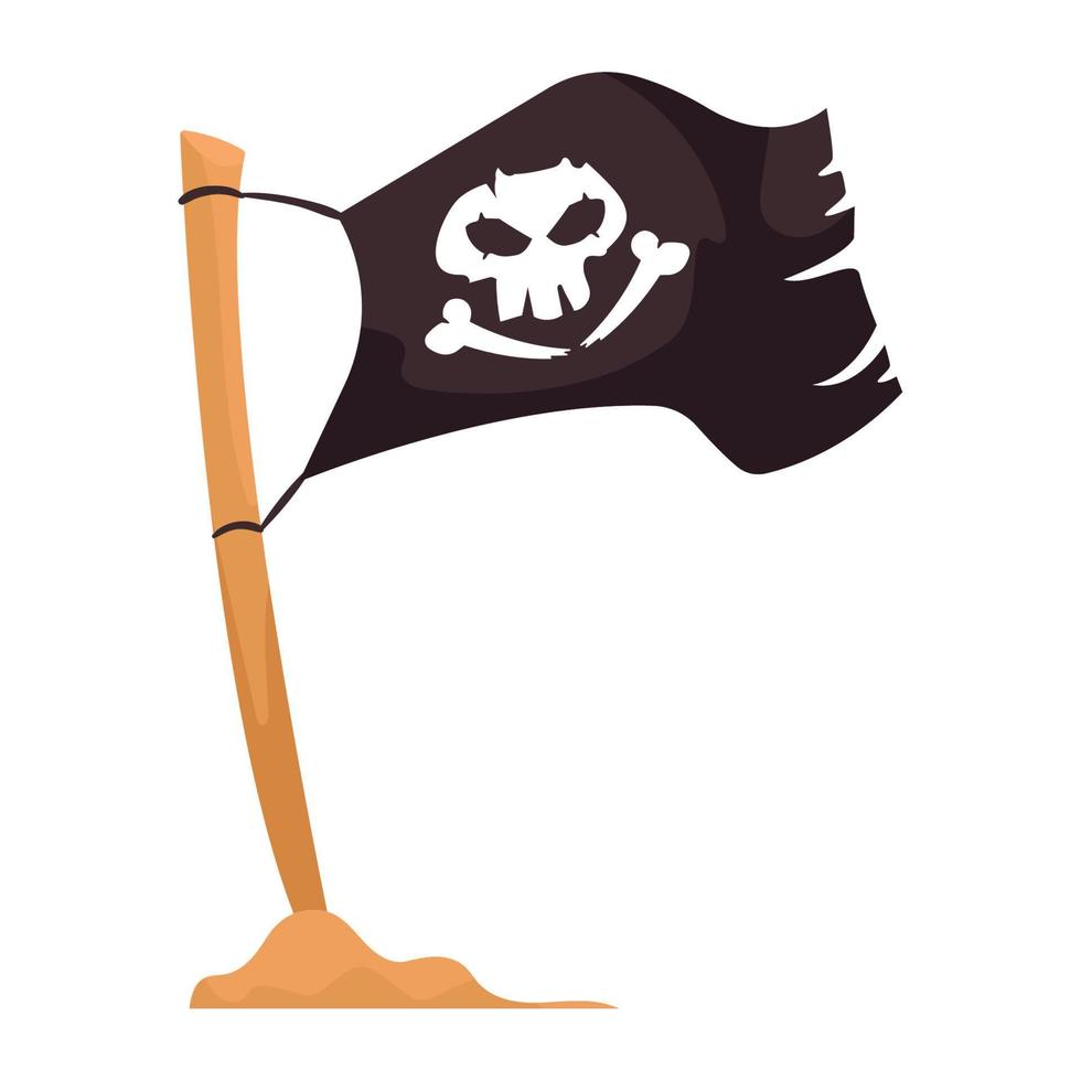 pirate flag waving vector